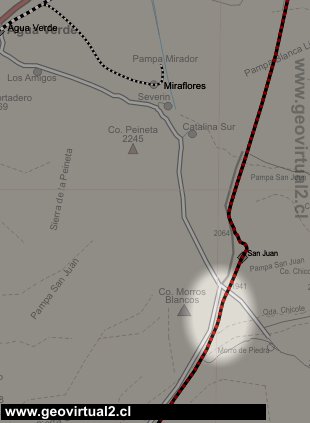 Carta cerca San Juan en el desierto de Atacama, Chile