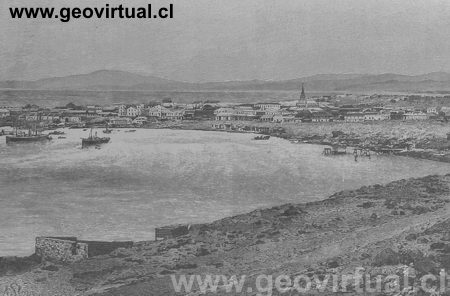 Vista general del puerto de Caldera (E. Reclus, 1895) 