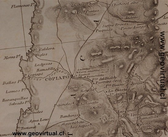 Carta hist�rica de Atacama (Gilliss, 1855)