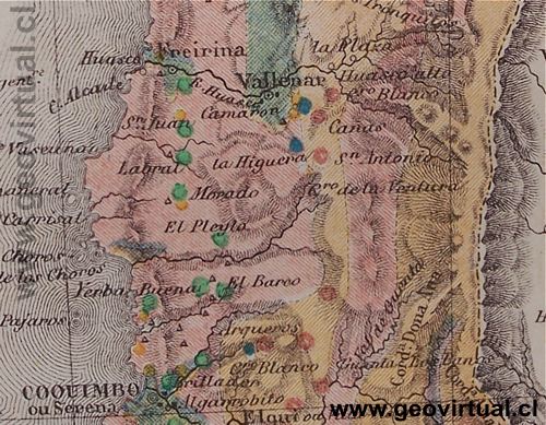 carta geol�gica de Gay y Domeyko - Atacama, Chile