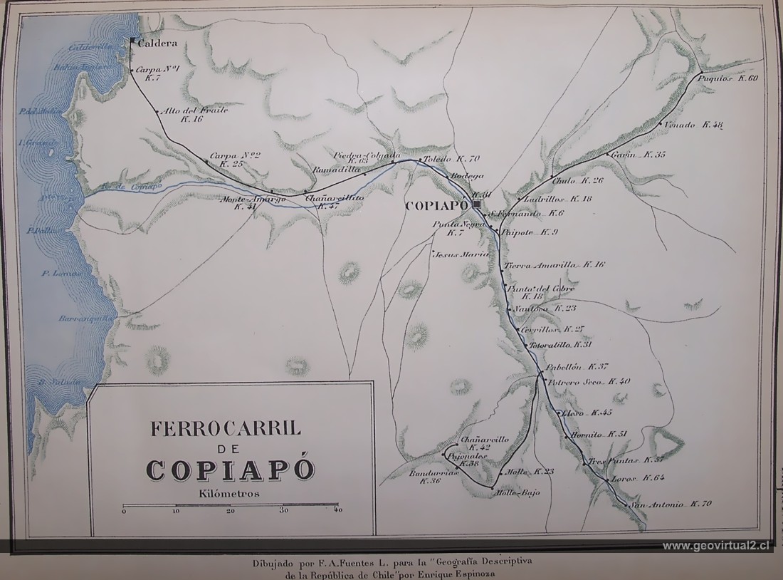 Carta hist�rica del ferrocarril de Copiapo