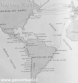 Carta hist�rica de los cables submarinos