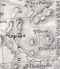 Carta del sector de Copiapó, 1855