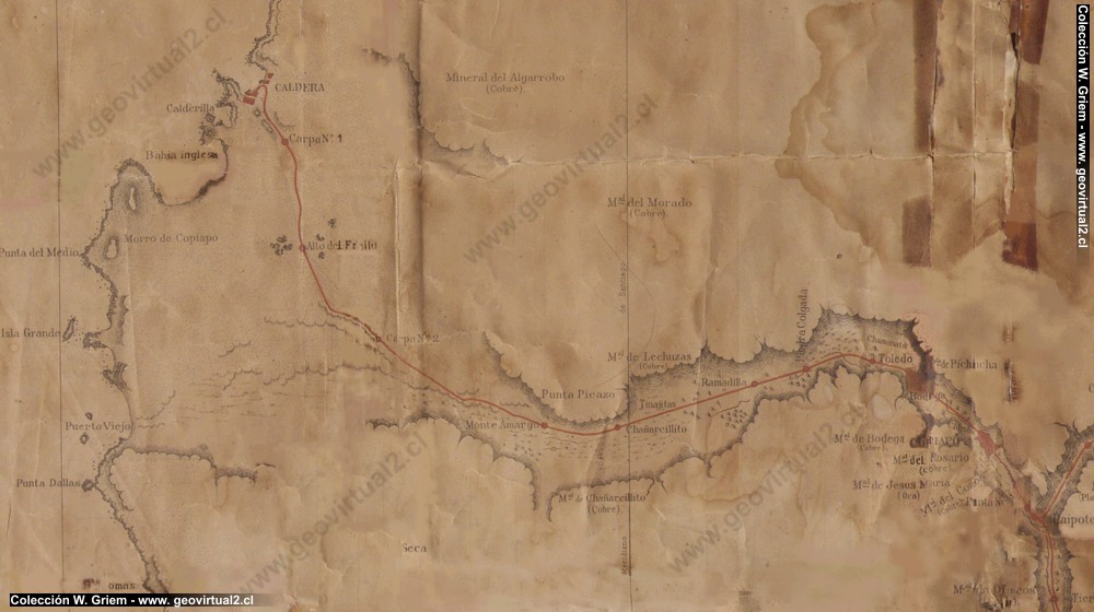 carta de Sayago Copiapo a Caldera, Región de Atacama