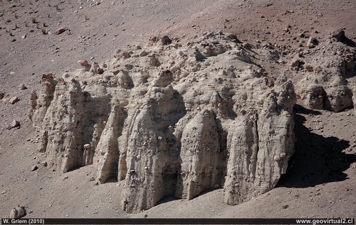 Columnas de erosión en Atacama