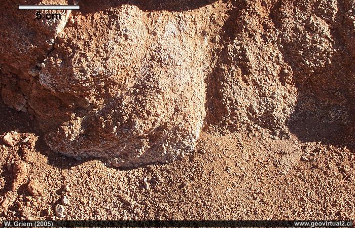 roca granítica en desintegración