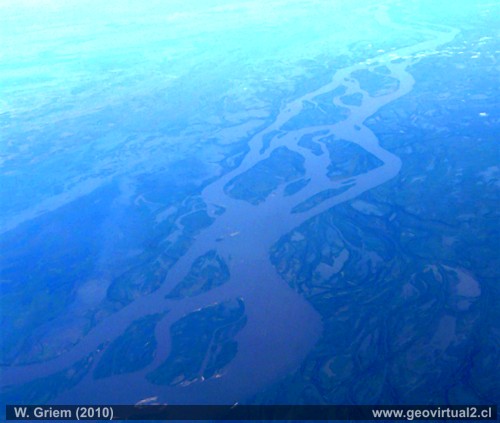 Río Braided - ejemplo Paraná en Argentina