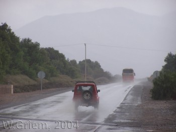Die Pan Amerikana in der Atacama W�ste bei Regen
