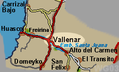 ubicaci�n de Vallenar