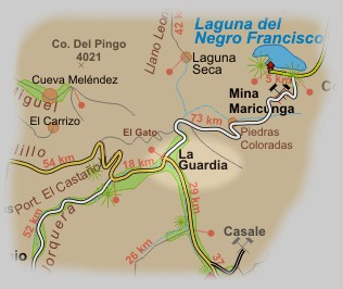 Carta del sector La Guardia en Atacama, Chile
