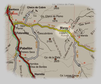 Carta del Sector El maray en el desierto de Atacama, Chile