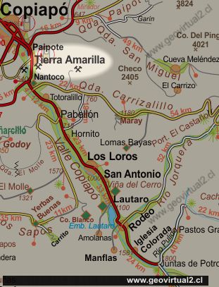 Carta de Tierra Amarilla en la Región de Atacama - Chile