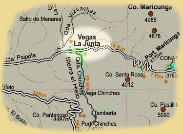 Karte vom Bereich Las Vegas - Maricunga in der Atacama Region 