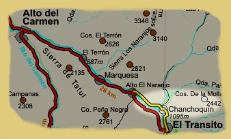 Carta de El Transito - Alto del Carmen en la Regi�n Atacama, Chile