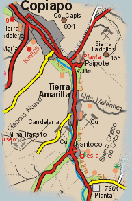Carta: Ubicaci�n de Tierra Amarilla - Atacama, Chile