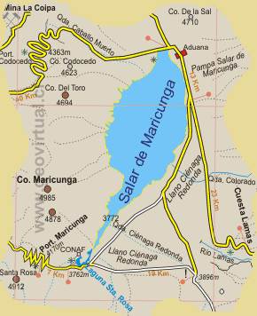 Karte von Maricunga in Nordchile