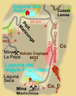 Karte zwischen Maricunga und Negro Francisco - Atacama 