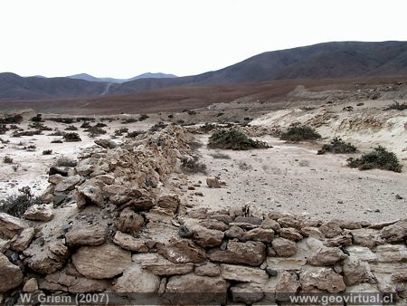 Ruinas en el sector Agua del Burro, Qda. Salitrosa - Atacama - Chile