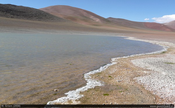 Eine kleine Lagune am Pircas Negras Pass in über 4000 Meter Seehöhe, Atacama Region, Chile