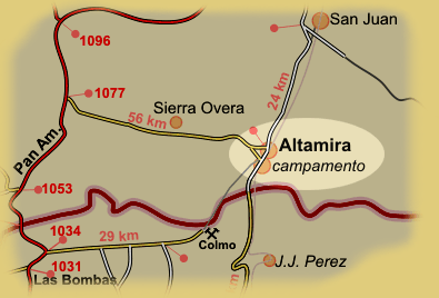 Lage von Altamira in der Atacamaw�ste, Chile