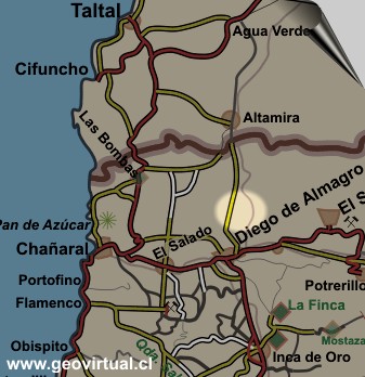 Map of section Pedro Montt station in Atacama desert
