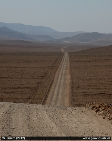 Road into the Atacama desert of northern Chile