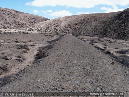 Terraplen del Trayecto Las Animas en Atacama, Chile