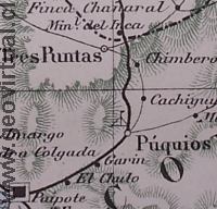 carta hist�rica de la l�nea f�rrea entre Paipote y Inca de Oro - Atacama