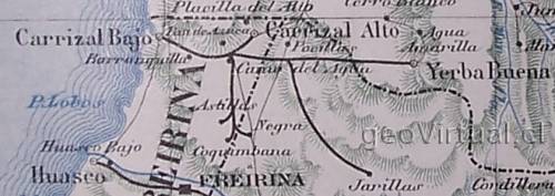 carta hist�rica de los ferrocarriles de Carrizal (Atacama, Chile)