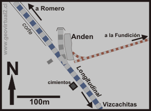 plano de la estación Agua Amarga (reconstrucción)