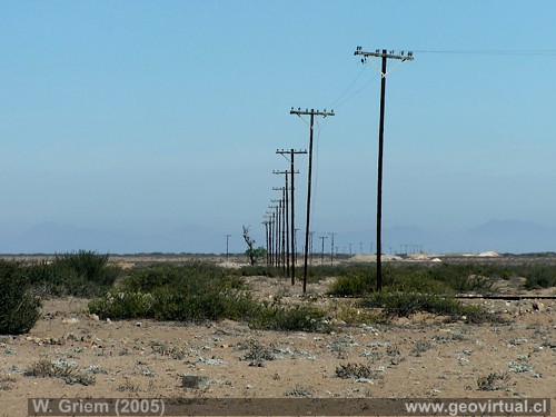 Linea ferrea en el desierto Atacama