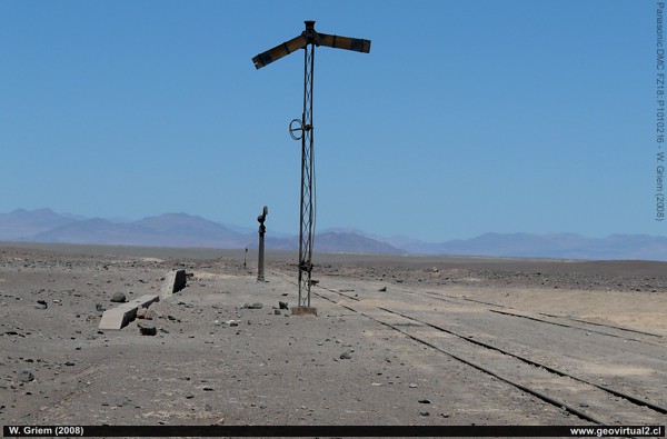 Señal en la estación Pedro Montt - trayecto Longitudinal - Atacama, Chile