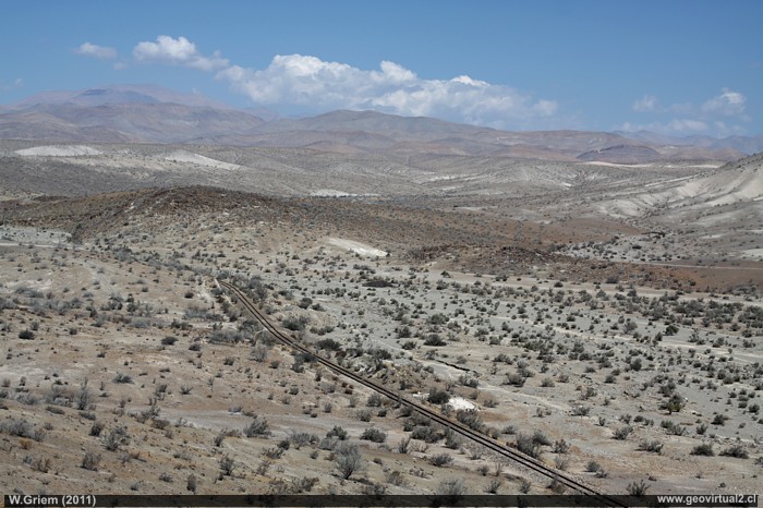 linea ferrea entre Domeyko y Vizcachitas en la Region Atacama, Chile