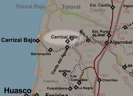 Carta de la ubicación de Carrizal Alto