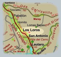 carta ubicaci�n del pueblo Los Loros en la Regi�n Atacama