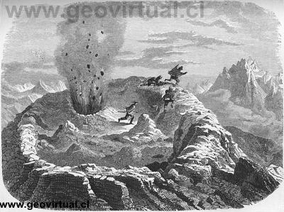 Erupci�n del Antujo - Antuco (Rudolph Ludwig, 1861)