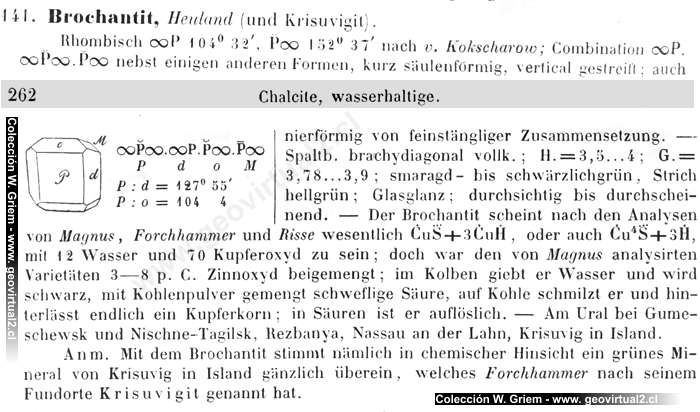 Texto de Brochantita: naumann 1864