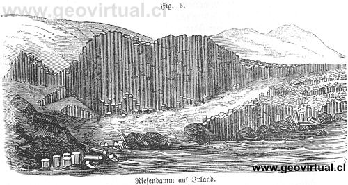 Columnas de basalto "muro gigante" en Irlanda (Siegmund, 1877)