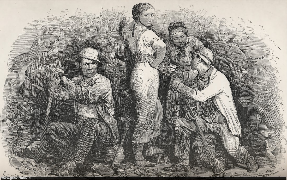Bergmänner mit Ihren Ehefrauen (Simonin, 1867)
