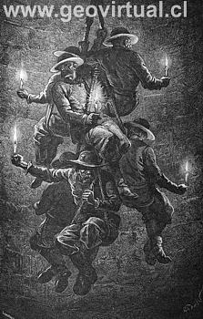 Mineros bajando a la mina - Simonin, 1867