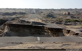 Ersosión después de un lluvia torrencial en Atacama