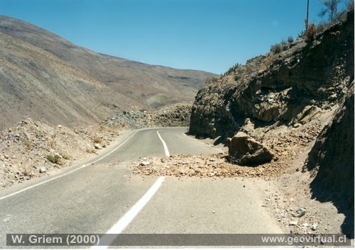Deslizamiento de rocas (movimiento de masas); Regi�n Atacama, Chile