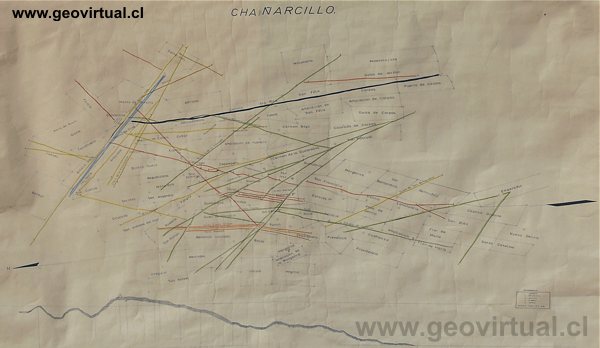 Plano de las pertenencias y vetas de Cha�arcillo