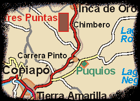 carta: Ubicaci�n de Tres Puntas, Atacama