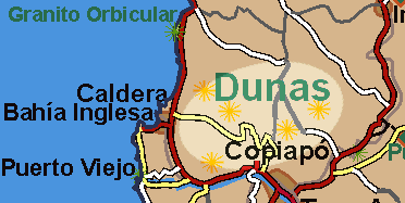 Carta: ubicaci�n de las dunas (Regi�n Atacama)