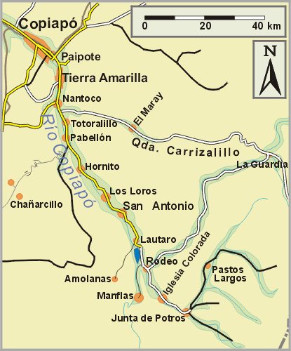 Landkarte Copiapo - la Guardia