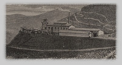 Historische Abbildung der Silbermine von Chanarcillo, Atacama - Chile