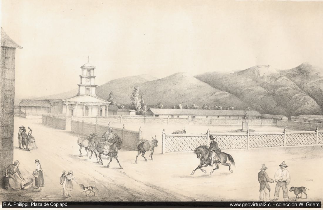 Philippi: Plaza de Copiapo en 1853
