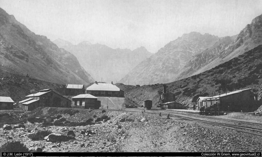 Estación Juncal, línea férrea transandino - Chile (León, 1917)