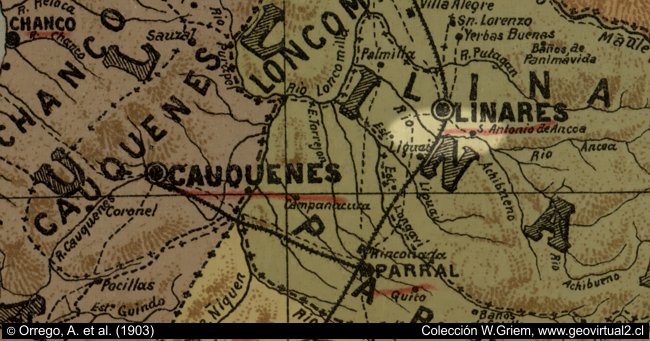 Mapa Achibuena en 1903